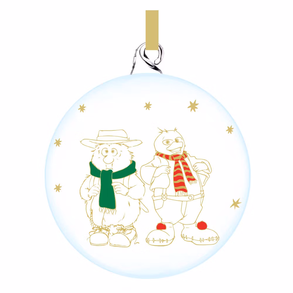 Flåklypa Julekule 7 cm - Ludvig og Solan