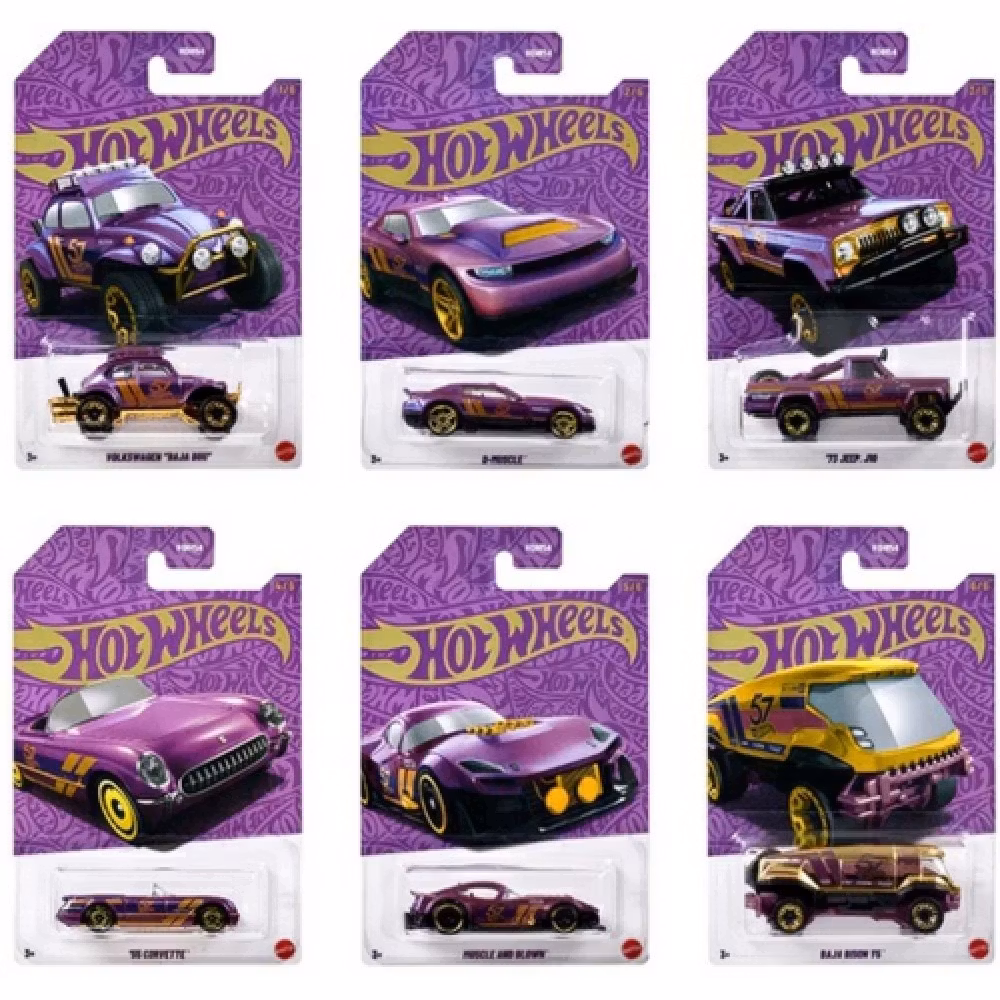 Hot Wheels 57th Anniversary Pearl and Chrome komplett serie (inkl chase)