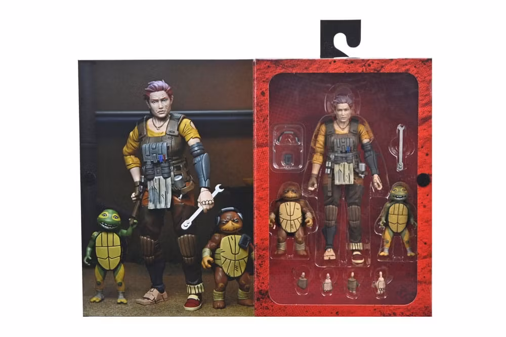 TMNT (The Last Ronin The Lost Years) Action Figure Grammy April with Baby Yi & Moja 18 cm (Totalpris 898-)