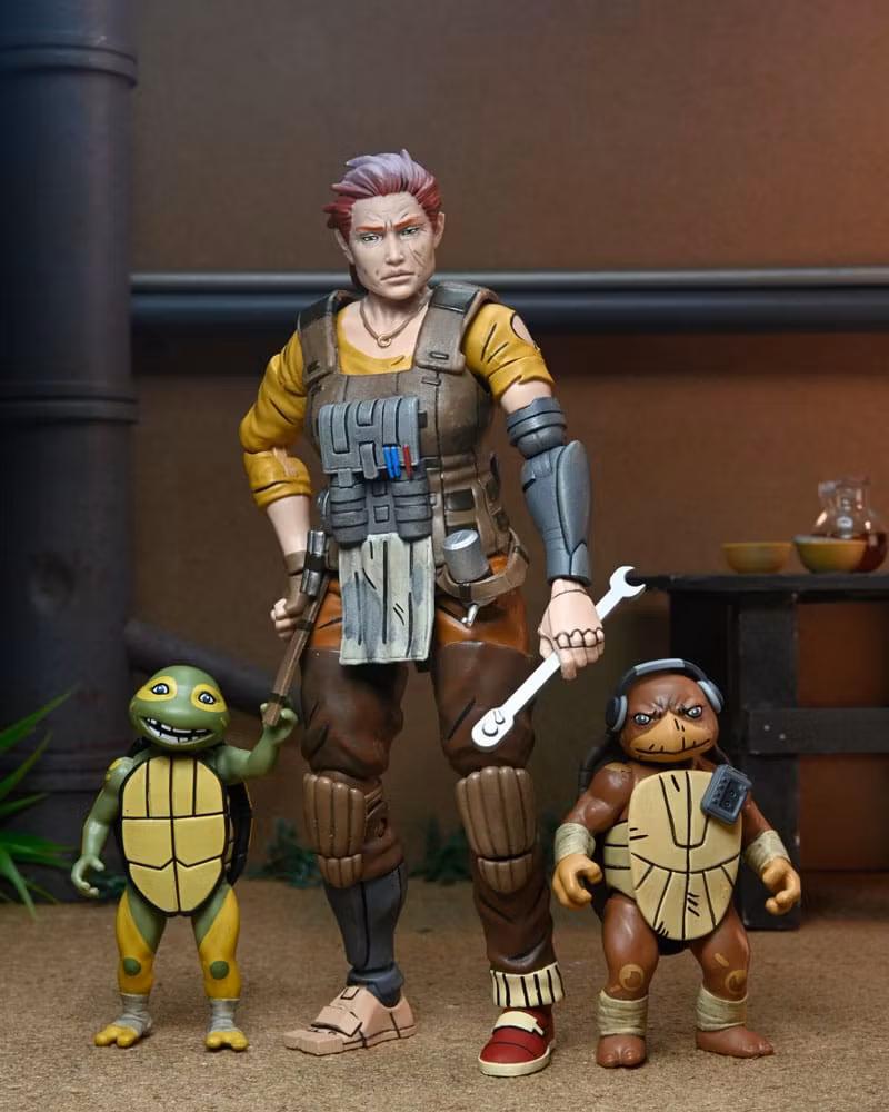 TMNT (The Last Ronin The Lost Years) Action Figure Grammy April with Baby Yi & Moja 18 cm (Totalpris 898-)