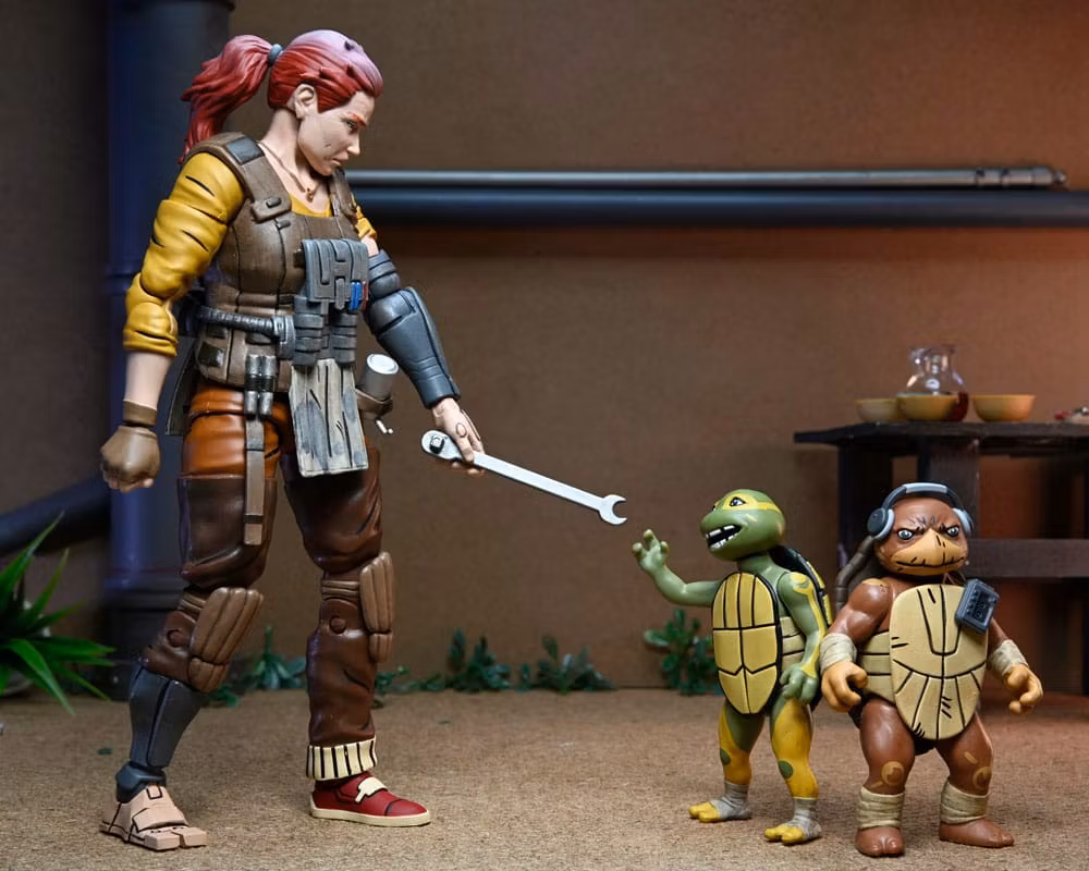 TMNT (The Last Ronin The Lost Years) Action Figure Grammy April with Baby Yi & Moja 18 cm (Totalpris 898-)