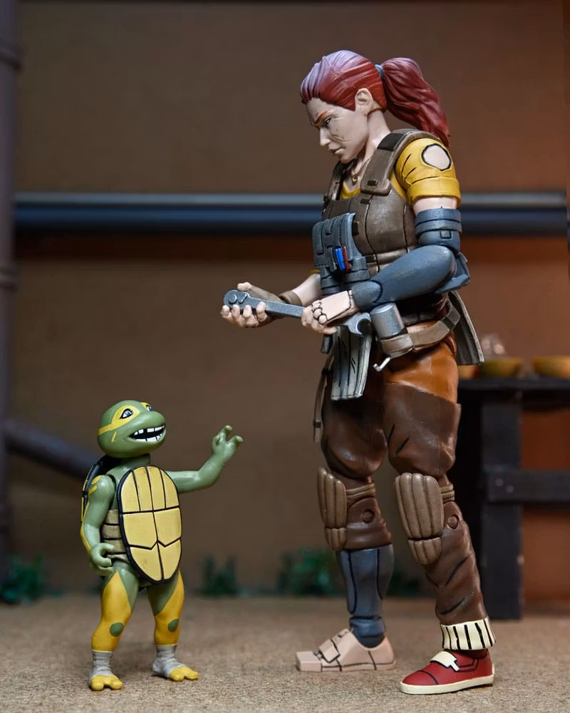 TMNT (The Last Ronin The Lost Years) Action Figure Grammy April with Baby Yi & Moja 18 cm (Totalpris 898-)