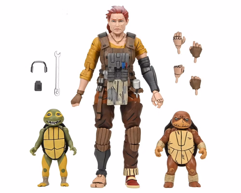 TMNT (The Last Ronin The Lost Years) Action Figure Grammy April with Baby Yi & Moja 18 cm (Totalpris 898-)