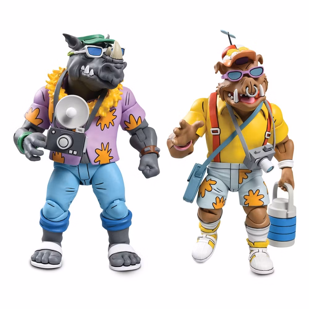 TMNT (Cartoon 1980) Action Figure 2 Pack Vacation Bebop and Rocksteady 18 cm (Totalpris 995-)