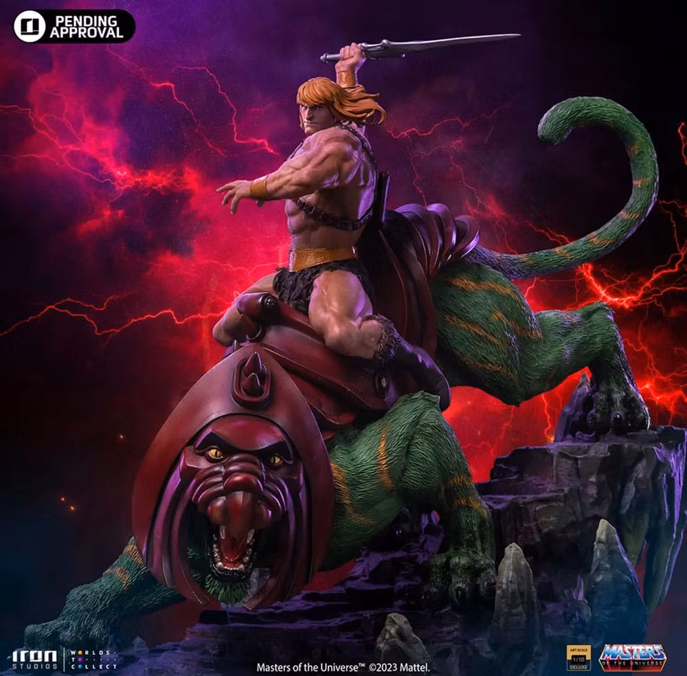 Masters of the Universe Deluxe Art Scale Statue 1/10 He-man and Battle Cat 31 cm (totalpris 7.295,-)