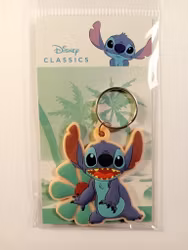 Nøkkelring Lilo og Stitch : Stitch med blomst
