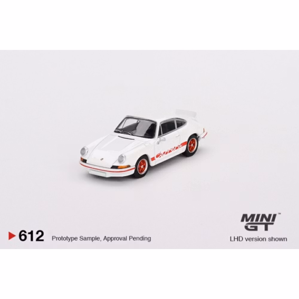 MINI GT 1:64 Porsche 911 Carrera RS 2.7 Grand Prix White with Red Livery