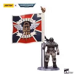 Warhammer 40k Action Figure 1/18 Astra Militarum Cadian Command Squad Veteran with Regimental Standard 12 cm