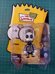 The Simpsons Mania series nøkkelring: Bart skjellet sort m/sort hode