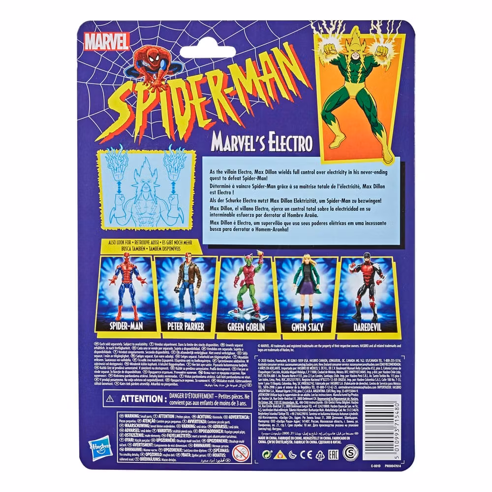 Spider-Man Marvel Legends Retro Action Figure Marvel's Electro 15 cm (Totalpris 379,-)