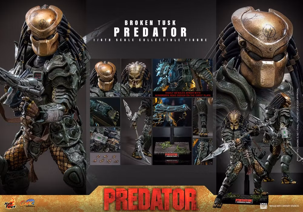 Alien vs. Predator Comic Masterpiece Action Figure 1/6 Broken Tusk Predator 35 cm (Totalpris 4.295,-)