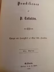 Prædikener af P. Tallaksen (1890 utgave)