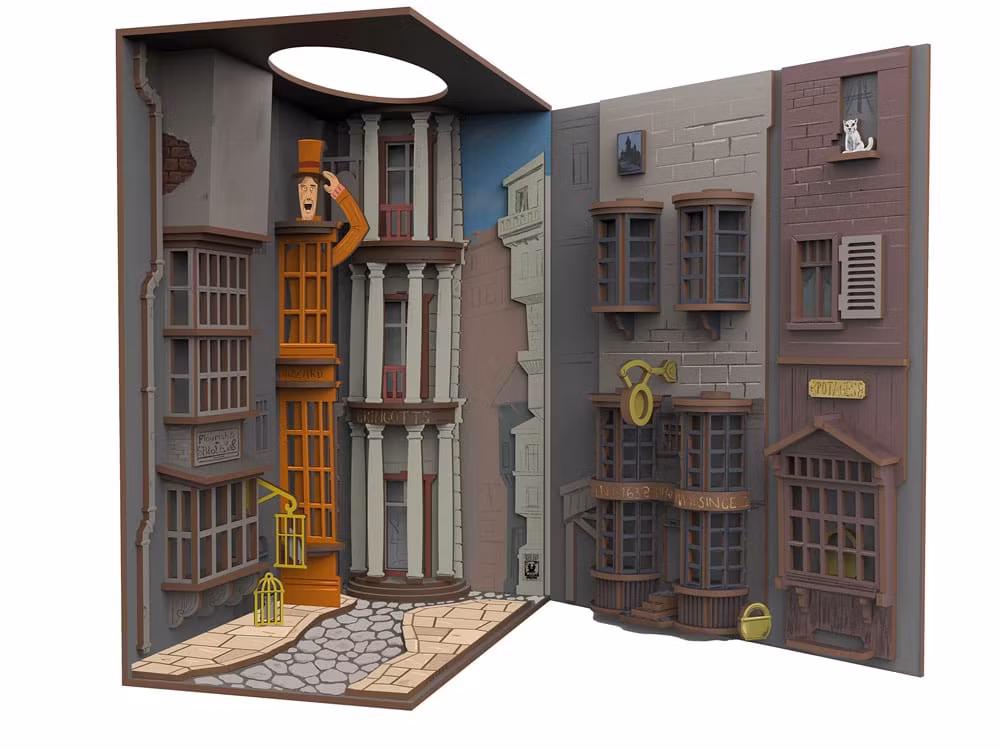 Byggesett Harry Potter Tiny Adventures Book Nook Mini Diorama Diagon Alley 23 cm med lys (Totalpris 629,-)