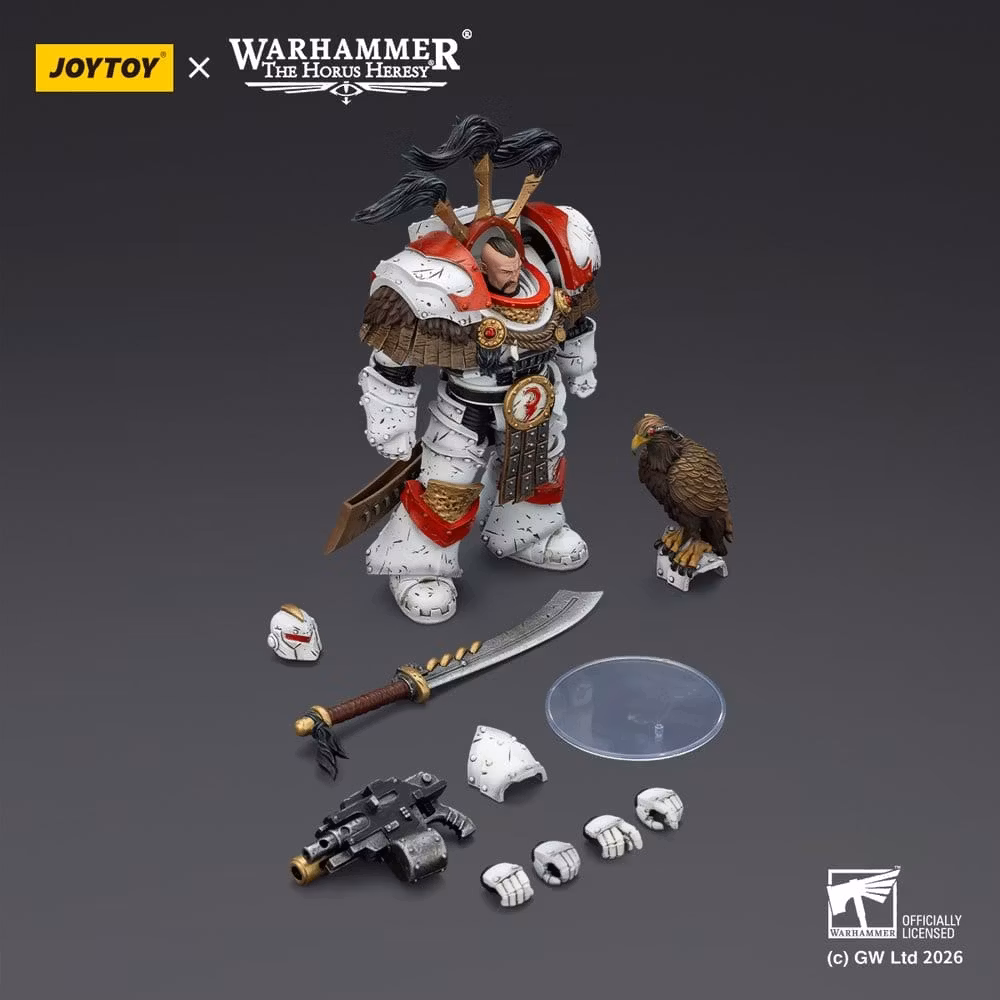 Warhammer 40,000 Action Figure White Scars Legion Praetor in Cataphractii Terminator Armour with Cyber Hawk Chogorian sword and combi-melta 14 cm (Totalpris 798,-)