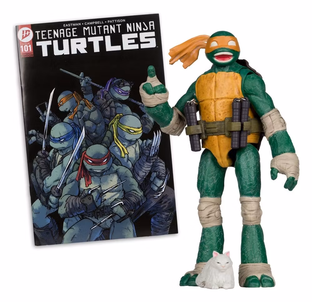 Teenage Mutant Ninja Turtles Page Punchers Action Figure Michelangelo 13 cm m/tegneseriehefte