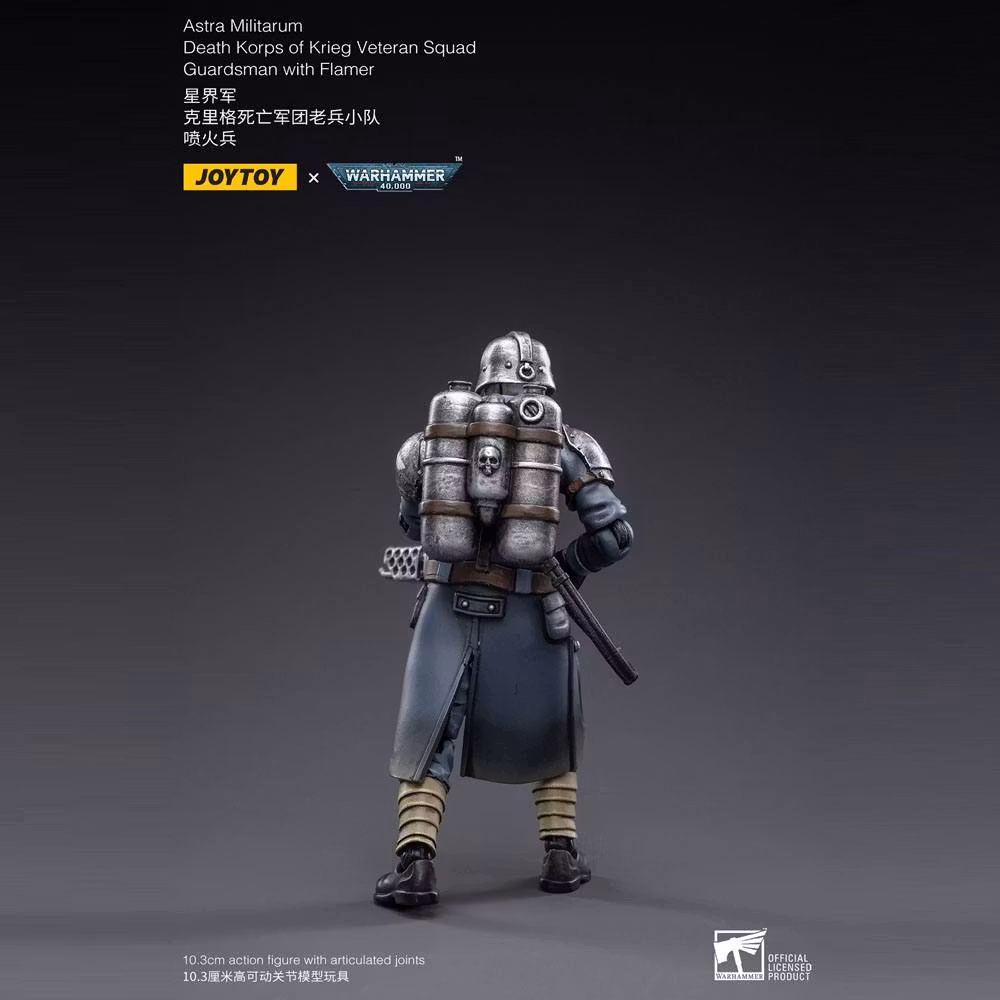 Warhammer 40k Action Figure 1/18 Death Korps of Krieg Veteran Squad Guardsman with Flamer 10 cm (Totalpris 429,-)