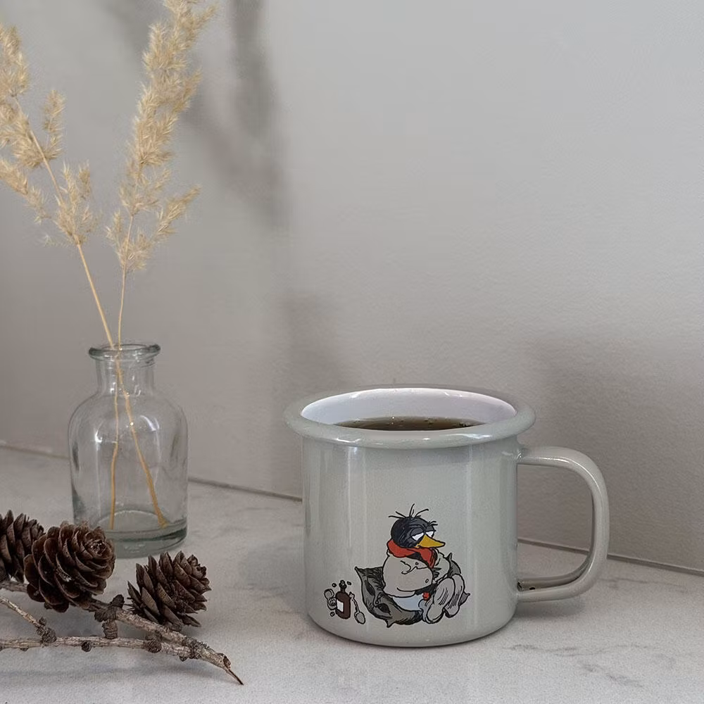 Flåklypa Emaljekopp 2,5 dl - Solan syk