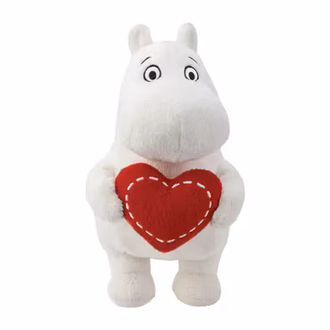Mummitrollet Bamse : Mummitrollet med hjerte 17cm