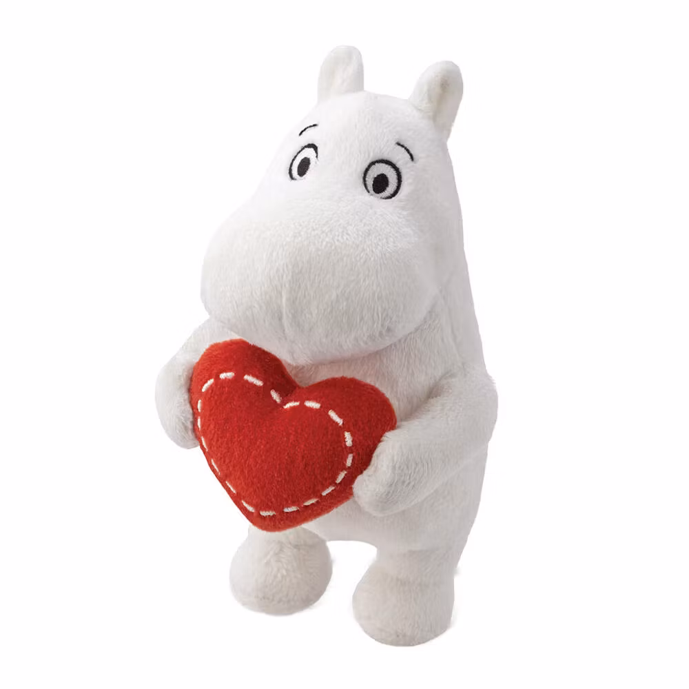 Mummitrollet Bamse : Mummitrollet med hjerte 17cm