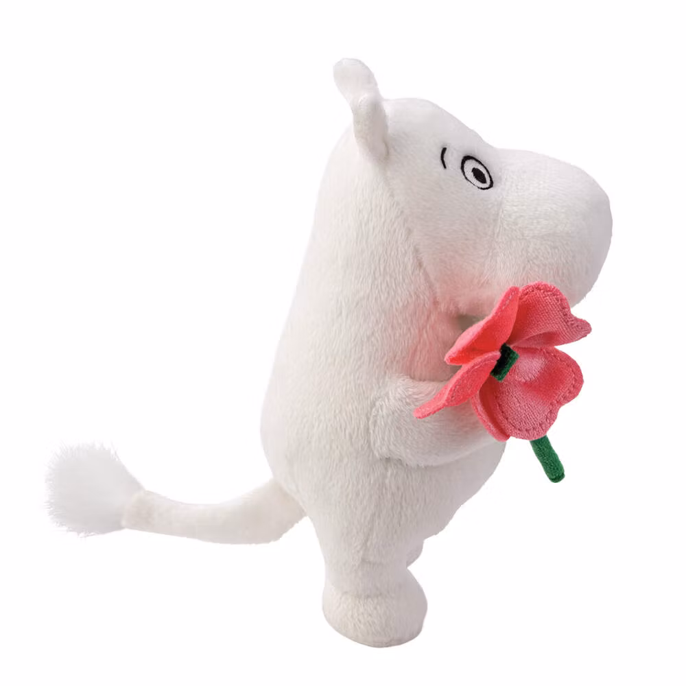 Mummitrollet Bamse : Mummitrollet med Rosa blomst 17cm