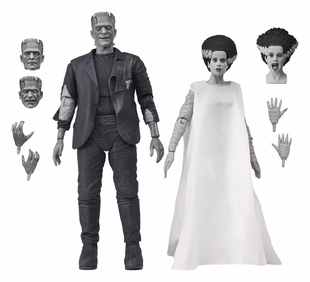 Universal Monsters 2-Pack Action Figure Bride of Frankenstein 90th Anniversary The Monster & His Mate (B&W) 18 cm (Totalpris 1059,-)
