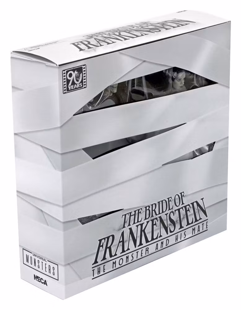 Universal Monsters 2-Pack Action Figure Bride of Frankenstein 90th Anniversary The Monster & His Mate (B&W) 18 cm (Totalpris 1059,-)