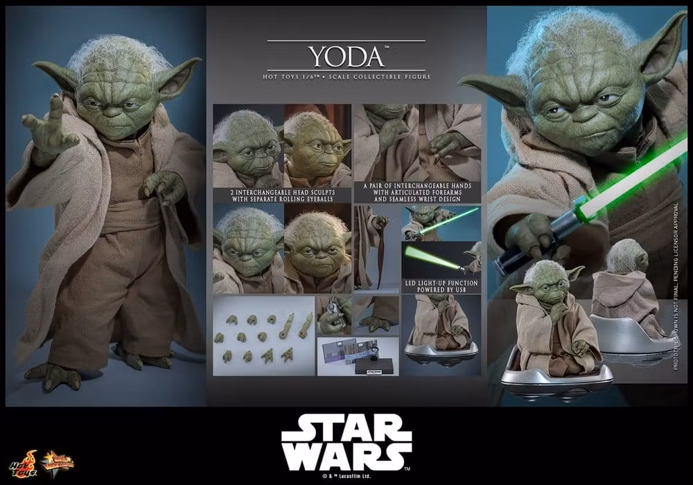 Star Wars: Revenge of the Sith Movie Masterpiece Action Figure 1/6 Yoda 14 cm (Totalpris 3.795,-)