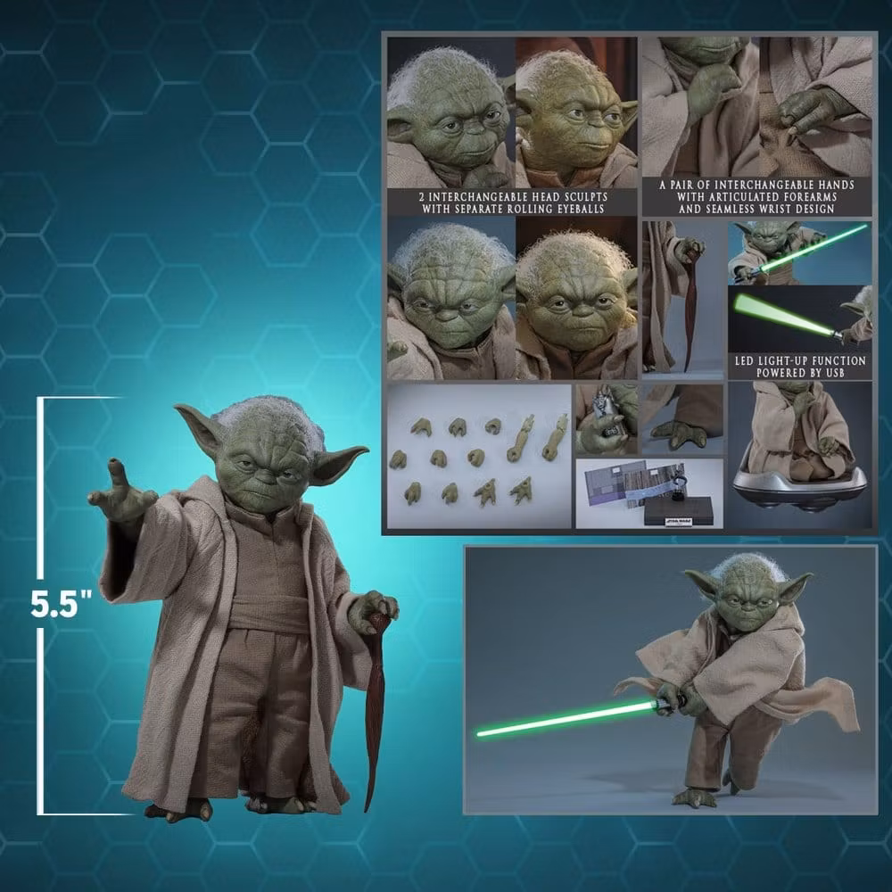 Star Wars: Revenge of the Sith Movie Masterpiece Action Figure 1/6 Yoda 14 cm (Totalpris 3.795,-)