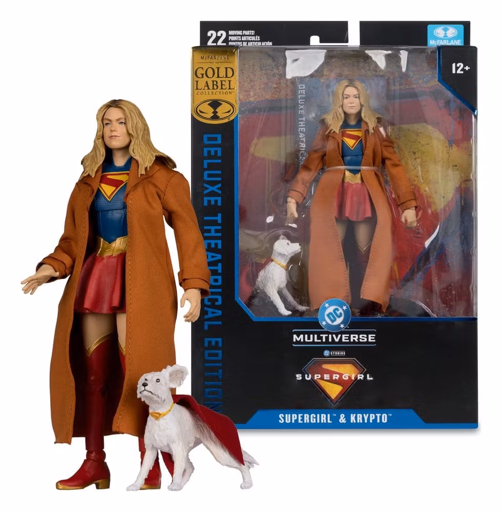 Supergirl (2026) DC Theatrical Deluxe Edition Action Figure Supergirl & Krypto (Gold Label) 17 cm (Totalpris 449,-)