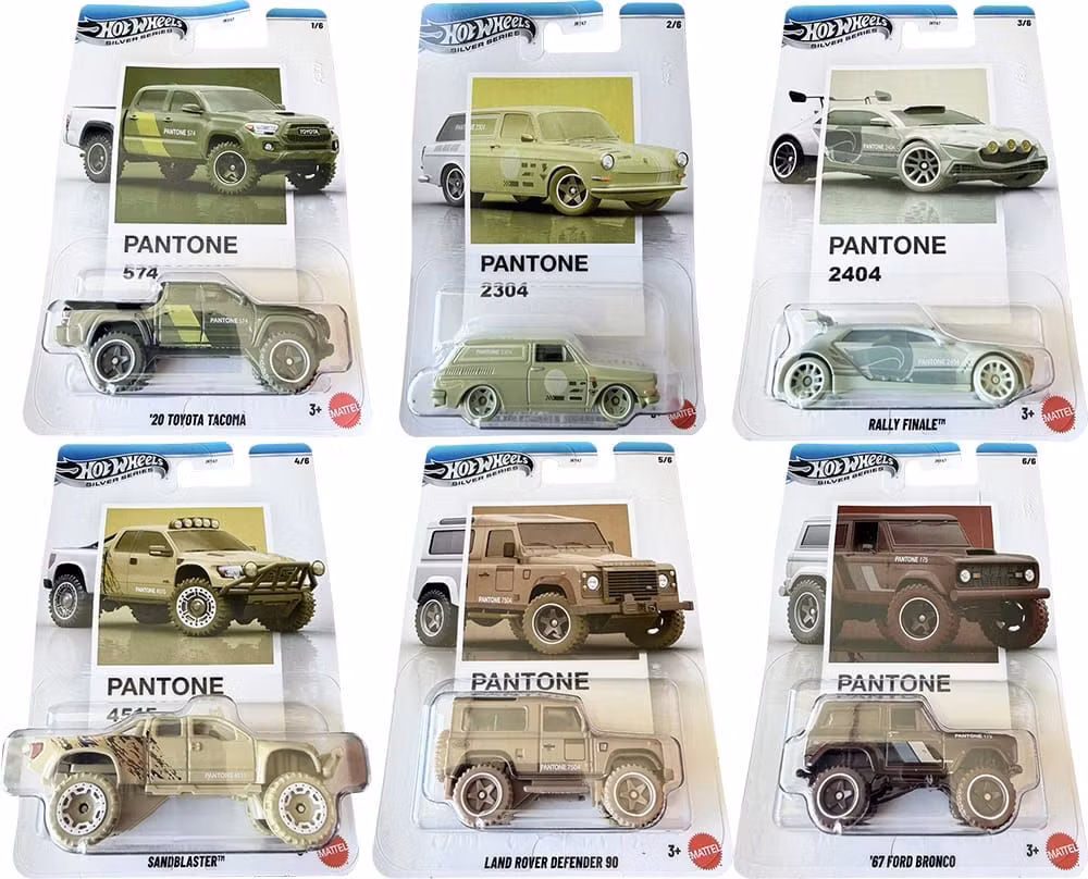 Silver series Pantone 2026 komplett serie 6 biler