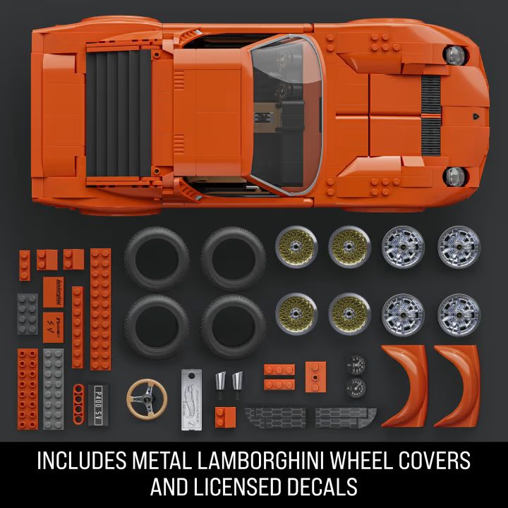 Mattel Brick Shop Hot Wheels Premium 1971 Lamborghini Miura P400 SV (Totalpris 1.995,-)