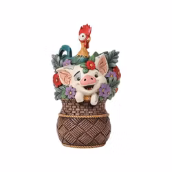 Pua & Hei Hei Flower Basket Figurine (Totalpris 398,-)