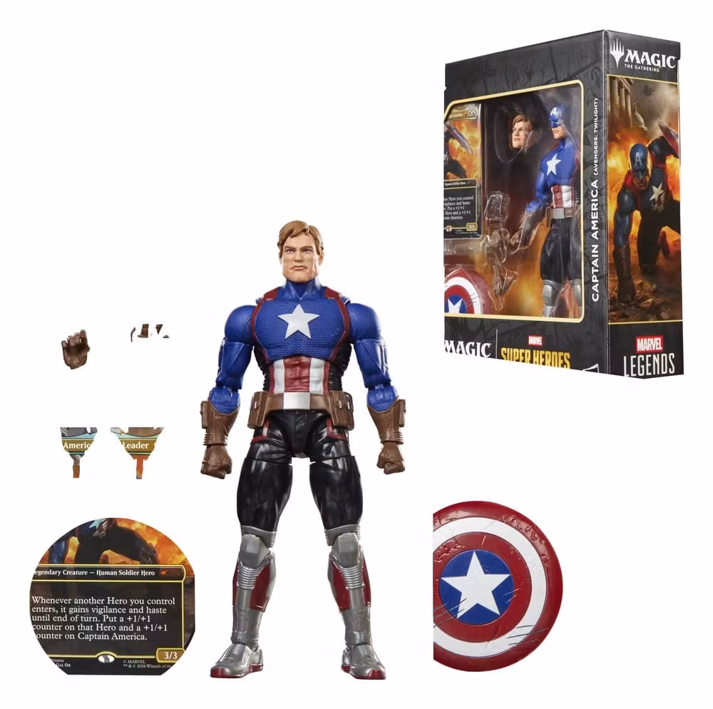 Marvel Legends Magic: The Gathering Marvel Legends Action Figure Captain America (Avengers: Twilight) 15 cm (plus Exclusive Foil Card) (Totalpris 649,-)