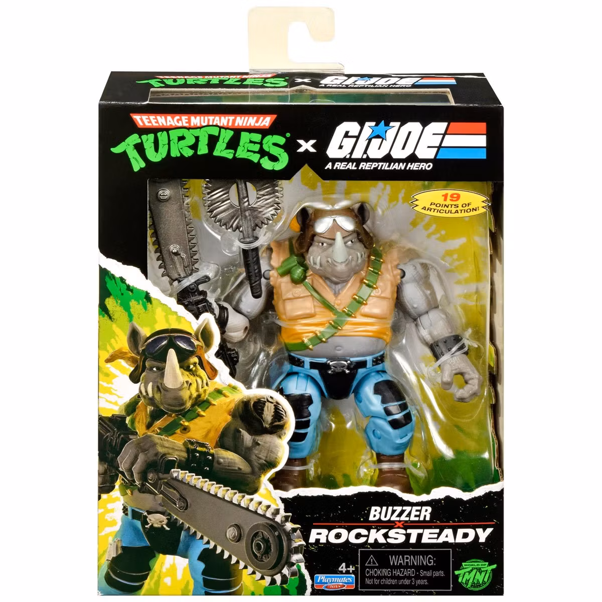 Teenage Mutant Ninja Turtles x G.I. Joe Crossover Classics Action Figure Rocksteady x Dreadnok Buzzer 12 cm