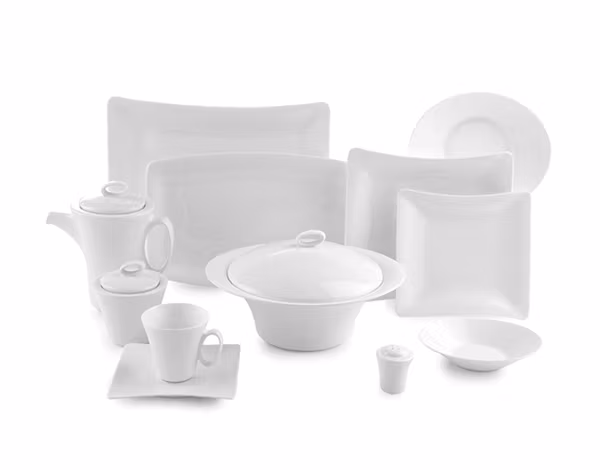 Vinci White - 96 deler porselen middagsservise!