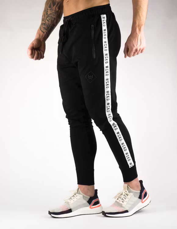 STRIPE JOGGERS - BLACK