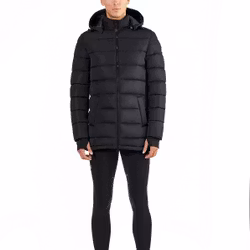 Odina Padded Parka Men With Hood Svart
