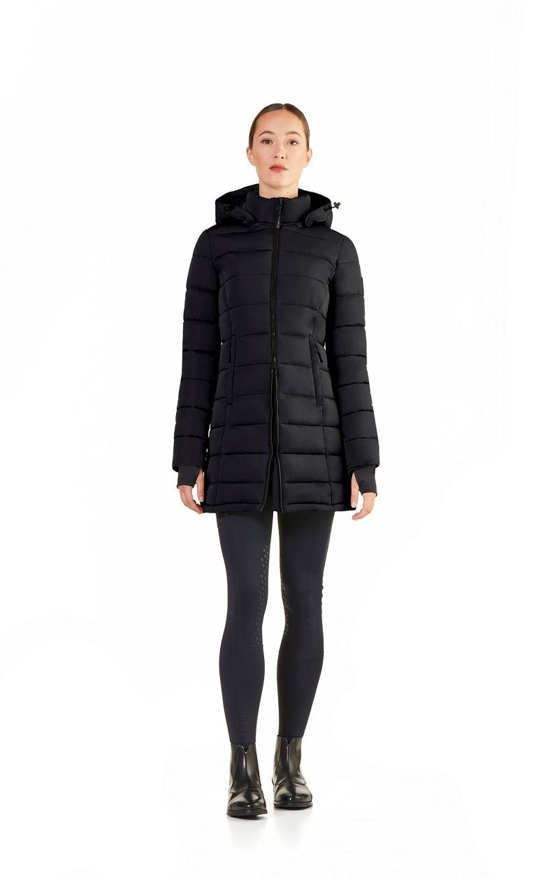 Parka Era Padded long jacket w Detachable Hood Svart