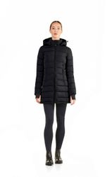 Parka Era Padded long jacket w Detachable Hood Svart