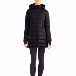 Parka Era Padded long jacket w Detachable Hood Svart