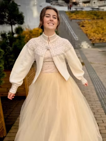 Rose festjakke isblå