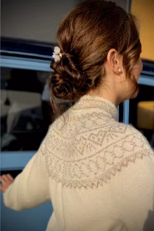 Rose festjakke hvit og gull