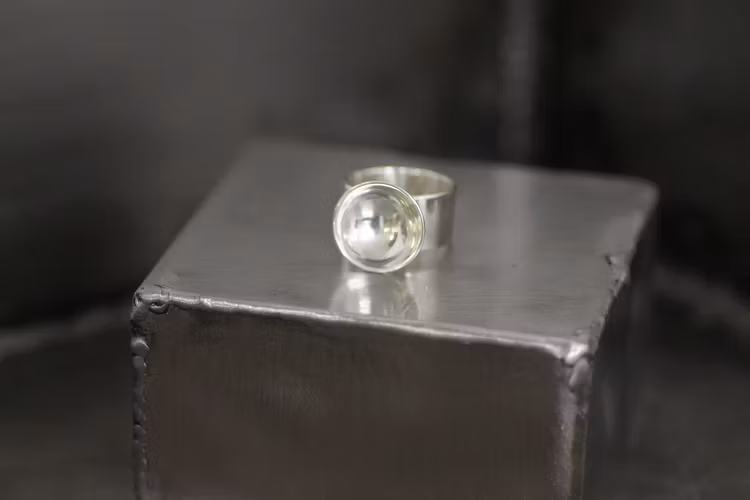 BOWL - Bred silverring med skål