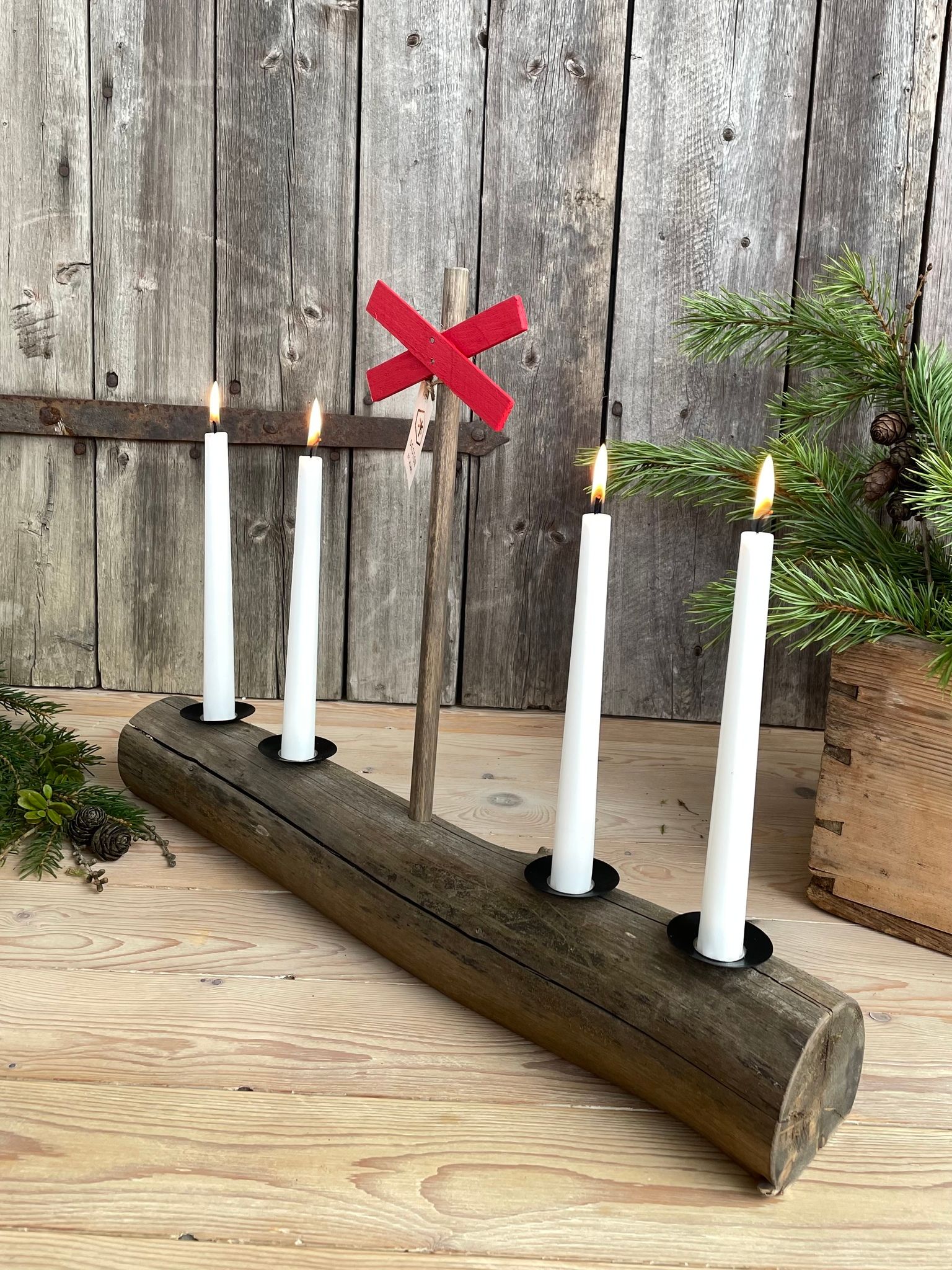 Adventsljusstake Ledkryss
