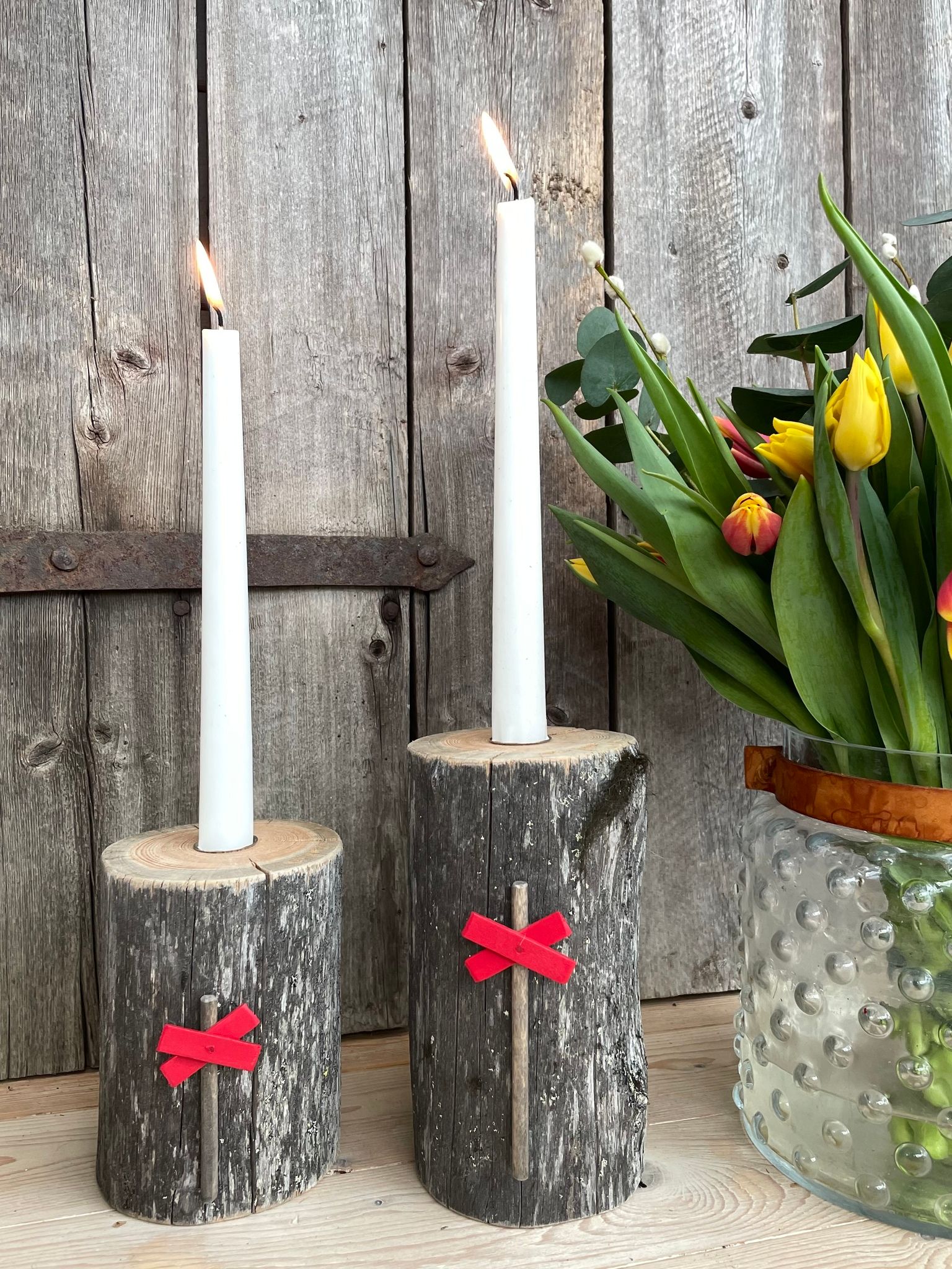 Ljusstake i Torrfura Ledkryss 2-pack
