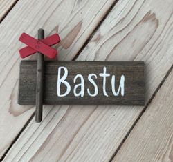 Träskylt Bastu - Ledkryss