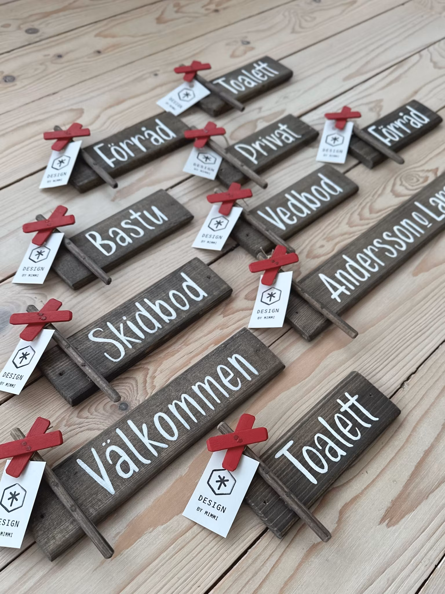 Träskylt Vedbod - Ledkryss