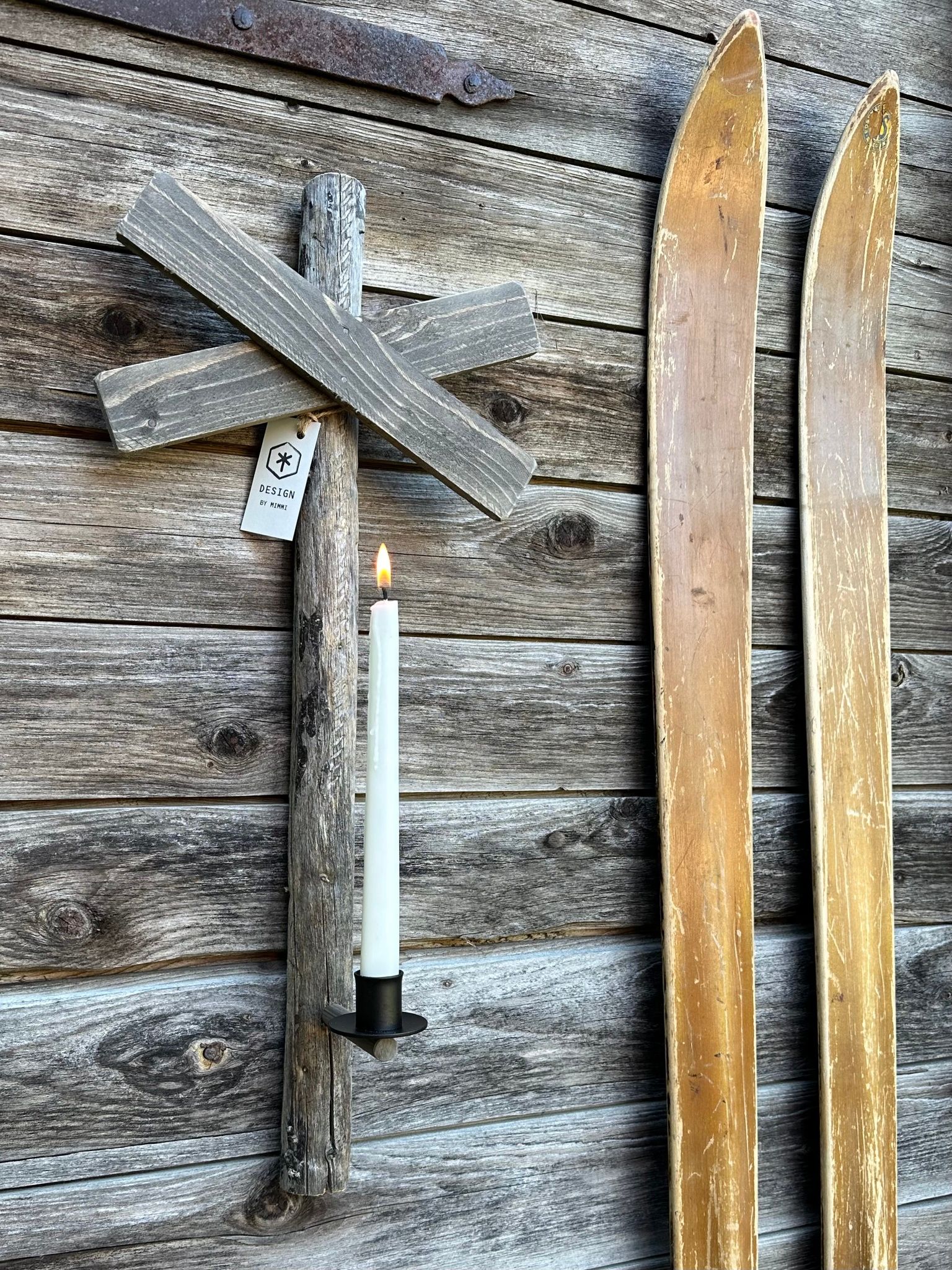 Väggljusstake Ledkryss - Natur - Brun