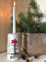 Björk ljusstake Ledkryss med skylt