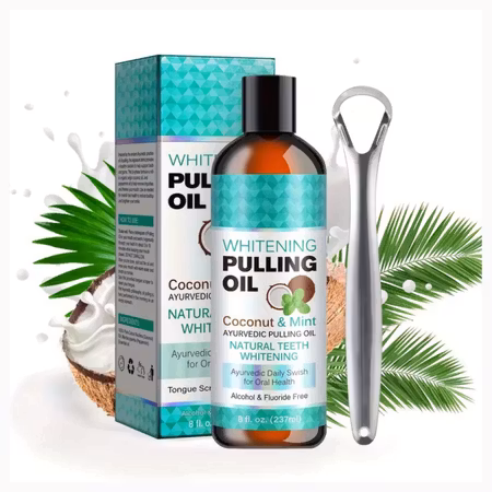 Naturlig Pulling Oil 237ml – Fräsch Andedräkt & Munhälsa med Kokos & Mint